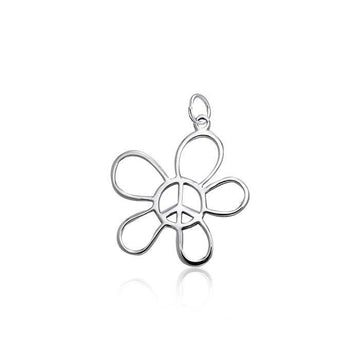 Flower Peace Silver Charm TCM398 - Jewelry
